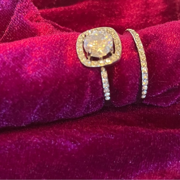 2.5 Carat Halo Promise WEDDING Bridal Set 925 Silver SIZE 9 - Picture 9 of 11